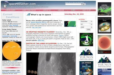 spaceweather.com screenshot