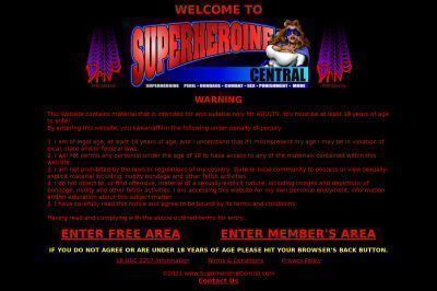 superheroinecentral.com screenshot