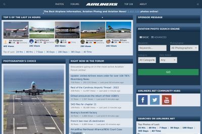 airliners.net screenshot