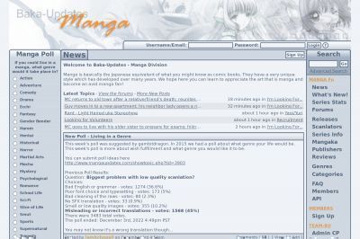mangaupdates.com screenshot