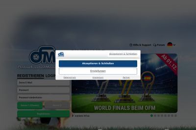 onlinefussballmanager.de screenshot