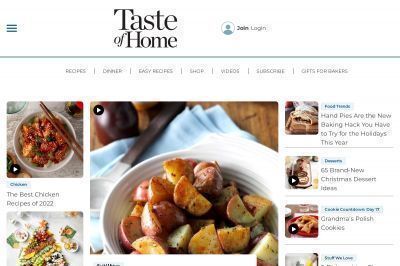 tasteofhome.com screenshot